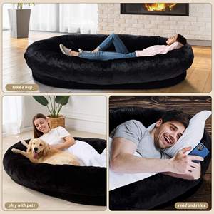 Cama de perro humano de piel sintética lavable para dormir, cama ortopédica para mascotas, cama gigante con manta para personas, familias, mascotas - Product Image 3
