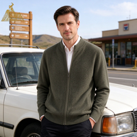 Cardigan en cachemire classique à col semi-montant, épais et doux, tricoté, calibre 12, disponible en gros, OEM, ODM
