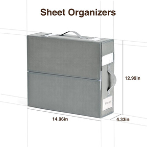 Hot Sale Foldable Storage Box for Linen Closet 4 Pack Bed Sheet Organizers and Storage with Window - Product Image 2