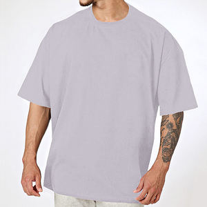 เสื้อยืดลำลองธรรมดาแบบสั่งทำเสื้อยืดโอเวอร์ไซส์ผ้าฝ้าย100% พรีเมี่ยมทรงบ็อกซี่ฟิตเนส - Product Image 3