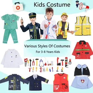Carnival Cosplay Career Surgeon Gown Costume For Boys Halloween Occupational Uniform Doctor And Nurse Kids Party Costume