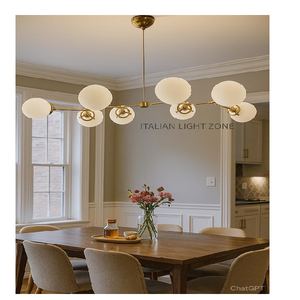 Lustre Sputnik en laiton à 8 lumières de qualité supérieure, luminaire de plafond globe moderne du milieu du siècle pour salle à manger, salon, chambre à coucher, intérieur - Product Image 1