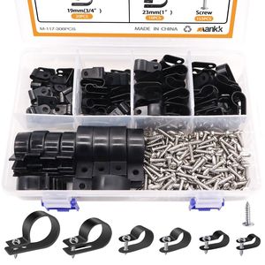 Mankk Cable Clips 306Pcs R Type U Shape Nylon Cable Management Set With Screws For Wire Fixing - Product Image 1