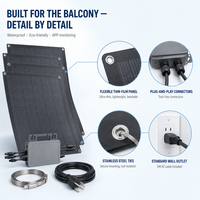 Kit solaire photovoltaïque Plug and Play pour balcon, idéal pour appartement en location, montage sur garde-corps, installation facile, kit panneau solaire 800W avec micro-onduleur