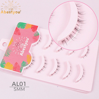 Abestyou Vente en gros Marque privée Faux cils russes 3D en bande, faits à la main, en vison synthétique, bouclés, naturels, doux, 11mm, invisibles