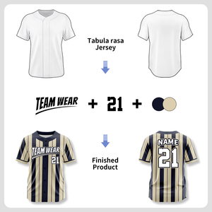 Maillot de baseball personnalisé respirant à boutons, style streetwear, sublimation, uni, coupe oversize, en polyester Zp25004 - Product Image 2