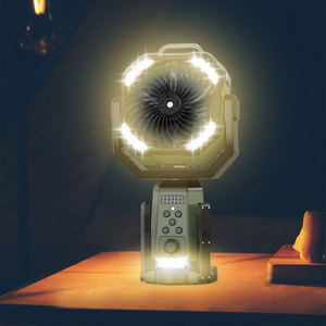 Ventilador de camping con luz, recargable, batería de 24000 mAh, trípode portátil, velocidad ajustable - Product Image 3