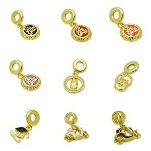 HD870 Bonitos dijes colgantes con diseño de tapa de botella, 'Be Free', <span class=keywords><strong>gato</strong></span> en patinete y Virgen María, y abalorios colgantes para manualidades, accesorios para pulseras de cadena de serpiente para mujer - Product Image 3