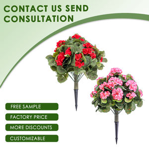 Оптовая продажа, PZD-1-278 пластиковый цветок из розового и красного крабового яблока с молотыми шипами, искусственные кусты, искусственный самшит, топиарий - Product Image 3