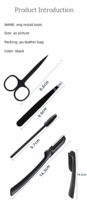 Kit d'outils 4-en-1 personnalisé pour pose de perruques : pince à cheveux pré-épilée, ciseaux, rasoirs, et outils pour la pose et la coupe de dentelles frontales