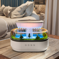 Humidificateur diffuseur ultrasonique électrique domestique portable en forme de goutte de pluie, 200 ml, en plastique, avec éclairage LED, pour huiles essentielles, faible consommation