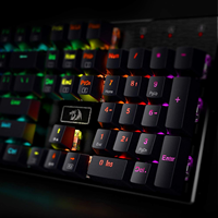 Redragon K556 RGB Clavier mécanique filaire à prise améliorée et mousses absorbant le bruit Clavier de jeu à base d'aluminium échangeable à chaud