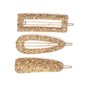 AHC19810 Korea Women Girls Fashion New Design Gold Hollow Teardrop Metal Hair Barrette Clips Accessories For Women