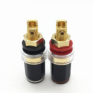 Terminal de altavoz sin soldadura/terminal de amplificador chapado en oro de cobre negro horneado - Product Image 3