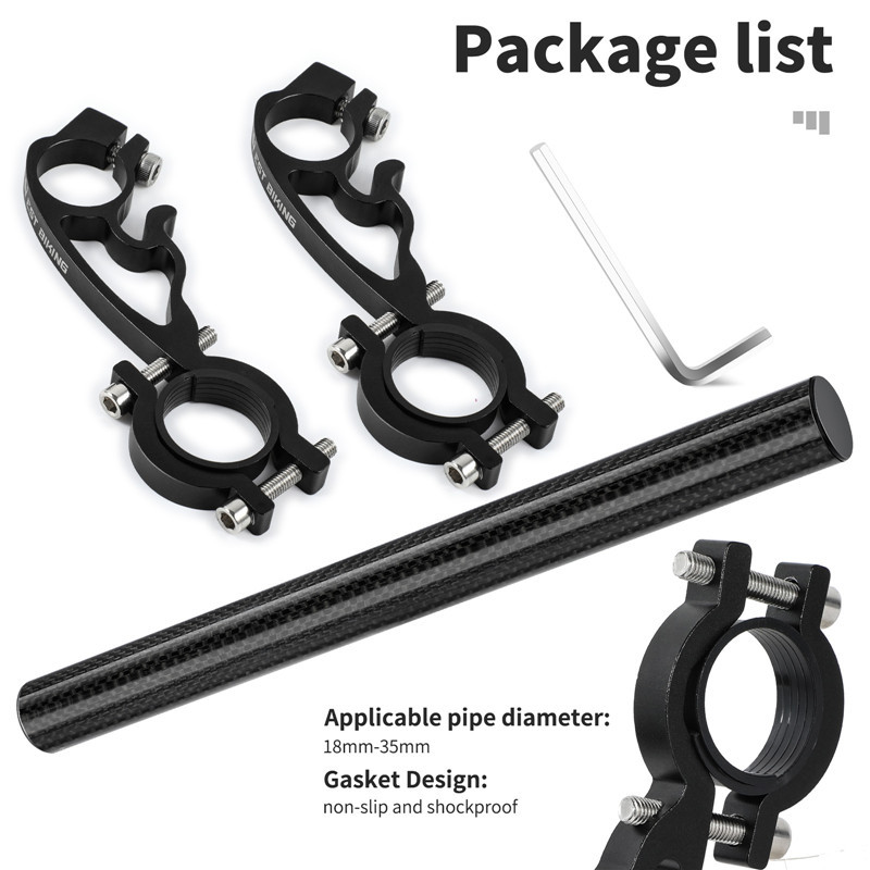 Support D’extension Pour Vélo – Fixe Lampe, Diamètre 22-28 Mm, Plastique Solide