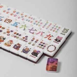 Jeu de société de Mahjong américain en acrylique à double couche avec impression intérieure, thème Halloween Chibi Cat, collection de festival, cadeau - Product Image 5