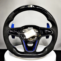 Volant en Fibre de Carbone Bleu Compatible Volkswagen VW GOLF 8 GTI R Mk6 Mk7 Mk8 GTI GTR GTD GTS GTE T-Roc Polo B6 B7 B8 et Plus