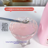 Lessive liquide en dosettes 2kg parfum rose, longue durée, pour le soin des mains, adaptée aux bébés et aux mamans, élimine les taches