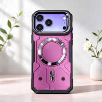 Coque hybride rigide PC TPU antichoc avec support magnétique pour objectif pour iPhone 17 18 Pro Max