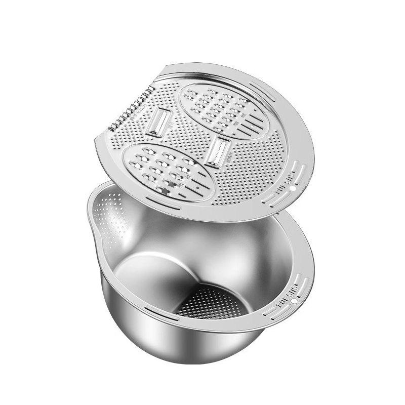 Bassin à riz - naturel + râpe argentée