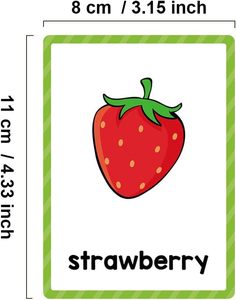 Tarjetas <span class=keywords><strong>de</strong></span> Memoria con Frutas y Verduras para Niños, Tarjetas <span class=keywords><strong>de</strong></span> Palabras con Imágenes Bilingües para el Aprendizaje Temprano <span class=keywords><strong>de</strong></span> Bebés, Niños Pequeños y Preescolares - Product Image 6