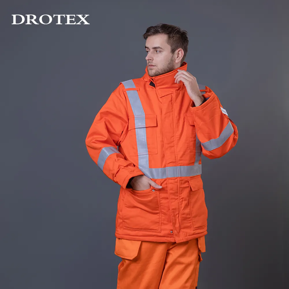 Uniforme mécanique ignifuge vente en gros vêtements de travail réfléchissants vêtements de sécurité vêtements de travail veste hommes