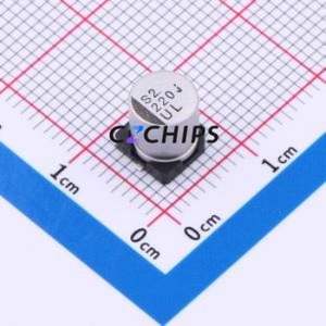 ตัวเก็บประจุอิเล็กโทรไลต์อะลูมิเนียมแบบ SMD รุ่น UUL0J221MCL1GS ขนาด D6.3xL7.7 มม. 220uF 20% 6.3V 101mA-120Hz - Product Image 1