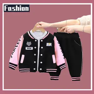 2024 New 1-4Y Baseball Clothing Set Boys Girls Casual Sports Suit Coat Pant 2Pcs Spring Autumn Thin Baby Tracksuits Kids Outfits