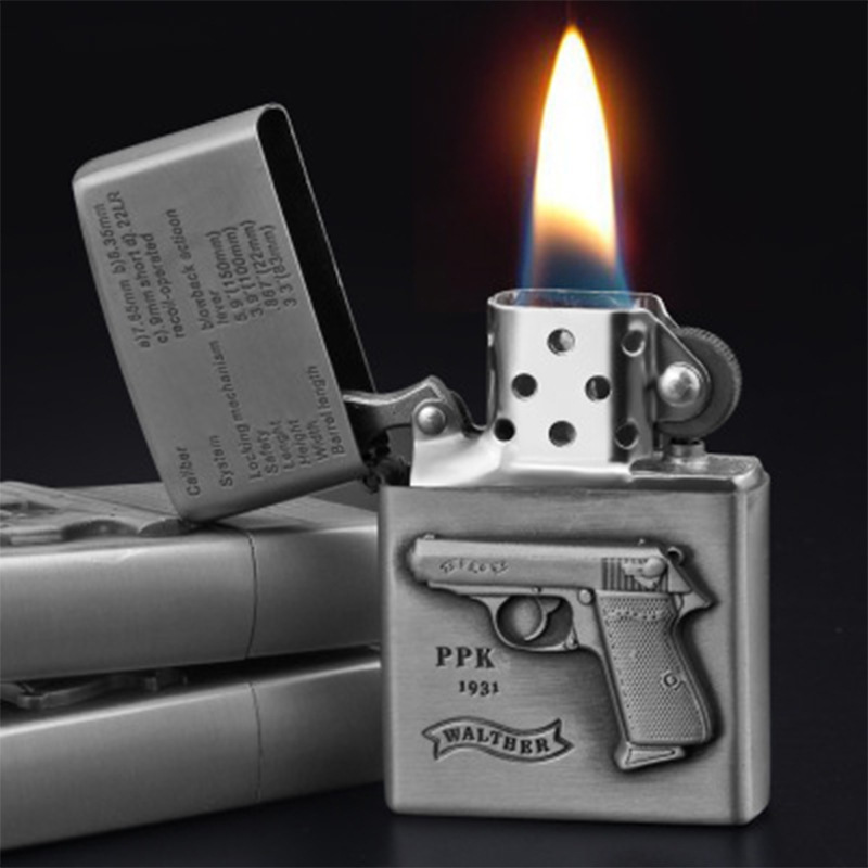 Индивидуальная новая рельефная технология, старый тип, шлифовальный круг, зажигалка, металлическая надувная зажигалка с открытым пламенем, оптовая продажа