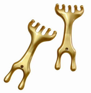 Peine de Masaje Facial y Capilar de Aleación de Zinc Dorado - Product Image 5