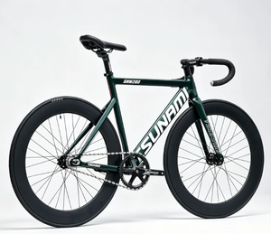 Neues Modell TSUNAMI SNM200 Fixed-Gear-Fahrrad mit Dunkelgrünem Aluminiumrahmen, Carbon-Vordergabel, 700C 70mm 88mm Tiefe Felge - Product Image 3