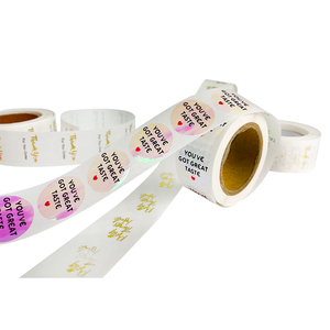 Cảm ơn bạn nhãn Sticker 1.5 "vòng với Vàng và Trắng 500 trái tim nhãn - Product Image 6