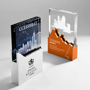 Trofeos <span class=keywords><strong>de</strong></span> Metal y Cristal Grabados Personalizados, Recuerdos Creativos con Forma <span class=keywords><strong>de</strong></span> Pico <span class=keywords><strong>de</strong></span> Montaña, Premios Impresos a Color para Empleados Destacados y Equipos - Product Image 3