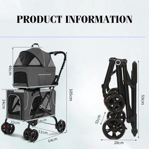 <span class=keywords><strong>Poussette</strong></span> pour animaux de compagnie JXB New Innovation multifonctionnelle portable 3-en-1 avec panier amovible approuvé par les compagnies aériennes - Product Image 6