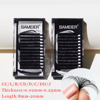 Extensiones de pestañas individuales, pestañas de visón de seda de marca privada, venta al por mayor, 0,03mm CC DD, 0,05