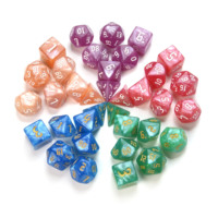Lot de 7 dés polyédriques D20 en acrylique perlé Macaron pour jeux de rôle