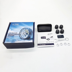 ระบบตรวจสอบแรงดันลมยางรถยนต์ไร้สายคุณภาพสูง TPMS พลังงานแสงอาทิตย์ พร้อมหน้าจอ LCD และเซ็นเซอร์แรงดันลมยางภายใน 4 ตัว - Product Image 6