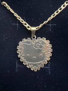 Collier tendance en acier inoxydable plaqué or 18 carats avec personnage de chat mignon de dessin animé, bijoux de mode pour femmes, cadeau - Product Image 3