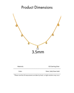 Collar de Moda de Lujo con Colgante de Circonita Blanca, Plata de Ley 925 Chapada en Oro, Gargantilla con Cadena para Clavícula - Product Image 6