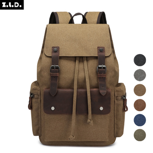ZUOLUNDUO 사용자 정의 남여 공용 학교 배낭 하이 퀄리티 빈티지 패션 스타일 도난 방지 지퍼 문자열 폐쇄 가방 - Product Image 1