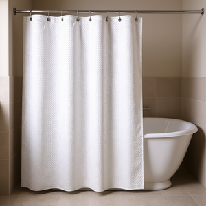 Cortina de Ducha Blanca de 240 x 200 cm, de 3 Lados con Lateral para Bañera, para Uso en Baños - Product Image 3