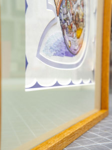 Ludaye High-end Custom-made Eco-friendly Handmade Creative Square Teak Vertical Wall Mount Photo Frame Cross-stitch Giclee Print - Product Image 4