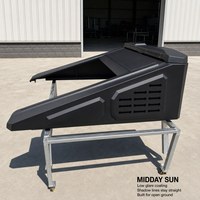 Auvent de camion rigide directement de l'usine, capot de benne noir mat avec panneaux MOLLE, rail de toit, fenêtre, OEM