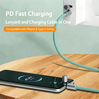 Cable de Carga USB Trenzado de Nailon 3 en 1 de 1.6M, Carga Rápida de 60W + Adaptador de Corriente USB-C PD de 65W para Teléfonos Celulares
