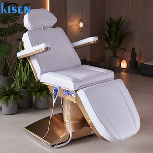 เตียงเสริมความงามไฟฟ้าทันสมัย KISEN หุ้มหนัง PU สำหรับนวดหน้า สปา ทำทรีทเมนท์ขนตา พร้อมไฟสำหรับช่างเสริมสวย - Product Image 1