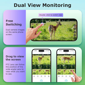 Dubbele Len Camouflage 4G Zonnecamera Aov 24/7 Fulltime Opname Jachtpad Ptz Camera Ip65 6mp Hd Bewegingsdetectie Ai Camera - Product Image 3