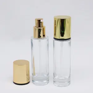 Flacon à pompe en verre de 30ml 50ml pour huile cosmétique/Flacon de fond de teint liquide 30ml 50ml/Flacon compte-gouttes en verre vente en gros