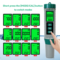 Nouveau testeur numérique 10-en-1 de qualité de l'eau (pH/TDS/EC/S.G./Salinité/ORP/Résistance spécifique/H2/Fertilité/TEMP) pour stylo, OEM