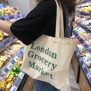 Promotion Simple Custom Natural Durable Cotton Canvas <strong>Shopping</strong> Tote Bag with <strong>Printed</strong> Logo Shoulder Closure and Letter <strong>Pattern</strong> - Product Image 3