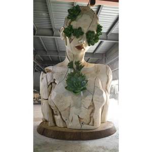 Sculpture de buste humain botanique en fibre de verre sur mesure de grande taille pour l'affichage en intérieur et en extérieur - Product Image 5
